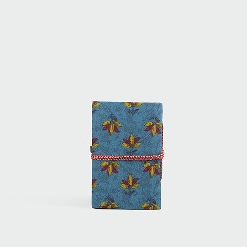 Blue Fabric Covered Handmade Diary (6x4inch)