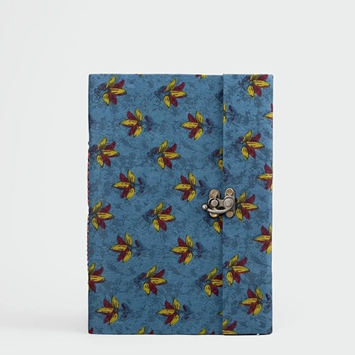 Blue Floral print Diary with Lock (7x5inch)
