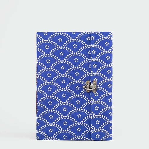 Whimsical Blue White Locking Diary (8x6inch)