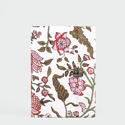 White Red Floral Diary with Lock (7x5inch)