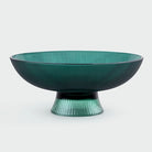 Elegant Green Glass Fruit Bowl