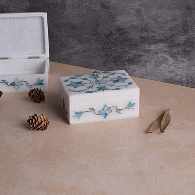 Antique Natural Green Marble Jewelry Box