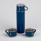 Premium Blue Stainless Steel Thermos Flask Set