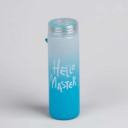 Premium Hello Master Glass Water Blue Bottle