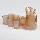 Amber-Tinted Glass Jug Set