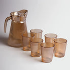 Amber-Tinted Glass Jug Set