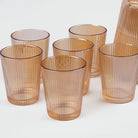 Amber-Tinted Glass Jug Set