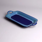 Aqua & Navy Ceramic Platter