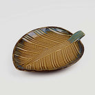 Beige & Blue Leaf Serving Platter