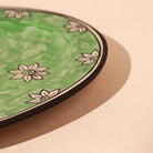 Green Blossom Hand-Painted Large Platter