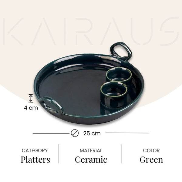 Antique Green Serving Platter