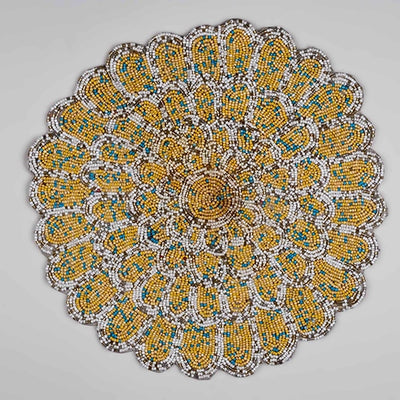 Royal Yellow And White Table Mat