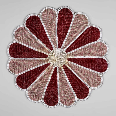 Red And White Flower-Shaped Mat