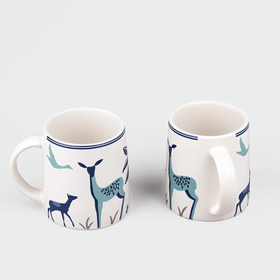 Blue Deer Ceramic Coffee Mugs