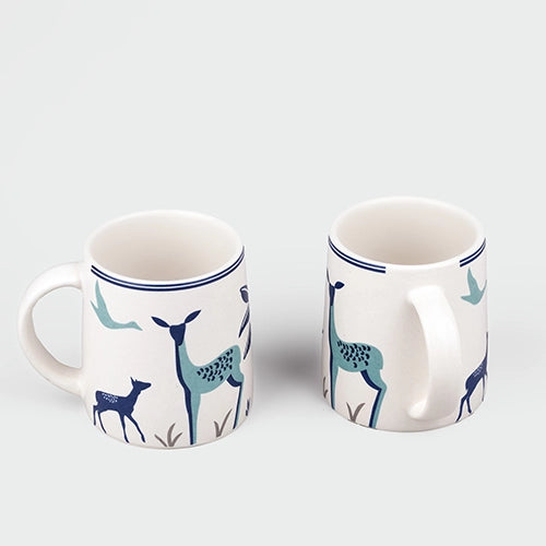 Blue Deer Ceramic Coffee Mugs