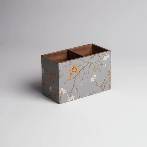 Grey Floral Cutlery Organizer