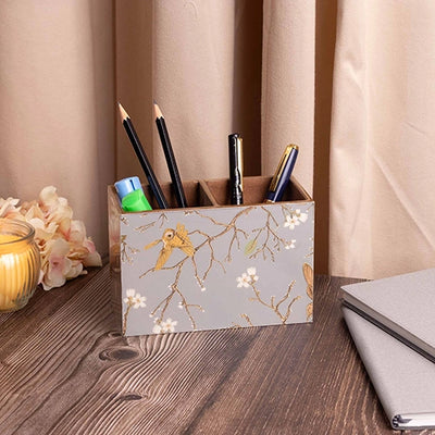 Grey Floral Pen Stand