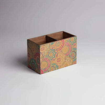 Floral Bliss Wooden Pen Stand