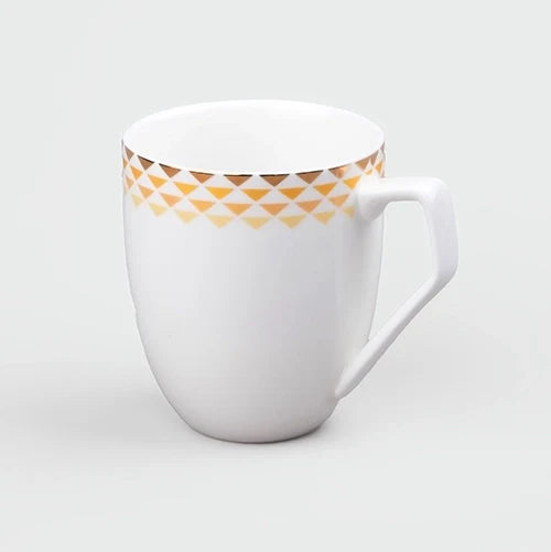 White and Gold Printed Tea Cup Set of 2