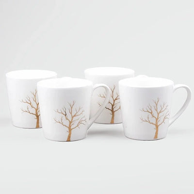 Exquisite White Porcelain Cup Set of 4