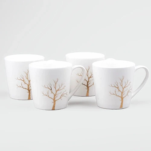 Exquisite White Porcelain Cup Set of 4