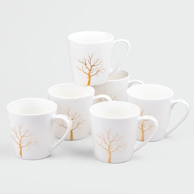 Exquisite White Porcelain Cup Set of 6