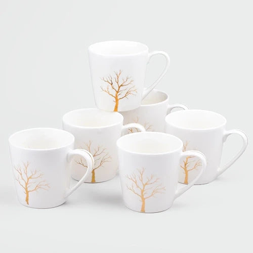Exquisite White Porcelain Cup Set of 6