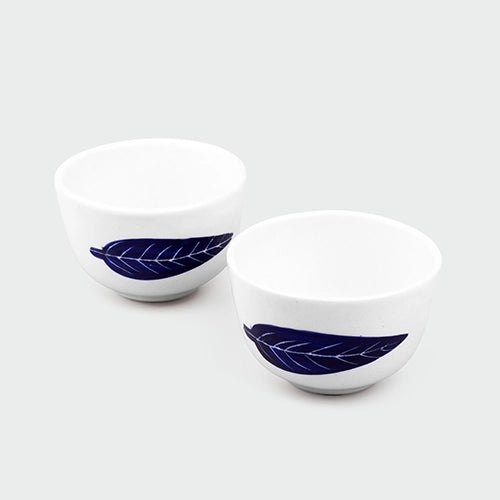 Sturdy Ashoka Leaf Ceramic Bowl (Set of 2)