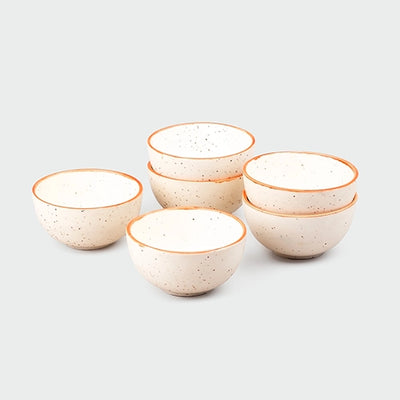 Artisan Matte Finish Ceramic Bowls (Set of 6)