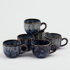 Blue Glossy Tea Cup (Set of 6)