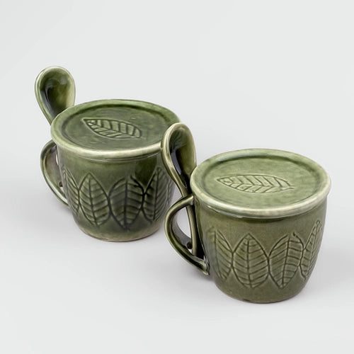 Green Bliss Ceramic Cup (Set of 2)