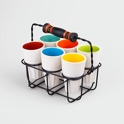 Versatile Ceramic Tea Kulhad Set with Stand