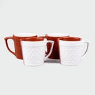 Red and White Fish Scale Tea Cup (Set of 4)