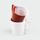 Red and White Fish Scale Tea Cup (Set of 2)