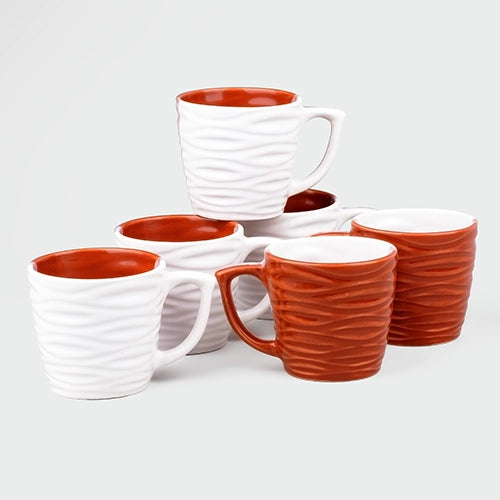 Vibrant Wavy Textured Tea Cup (Set of 6)