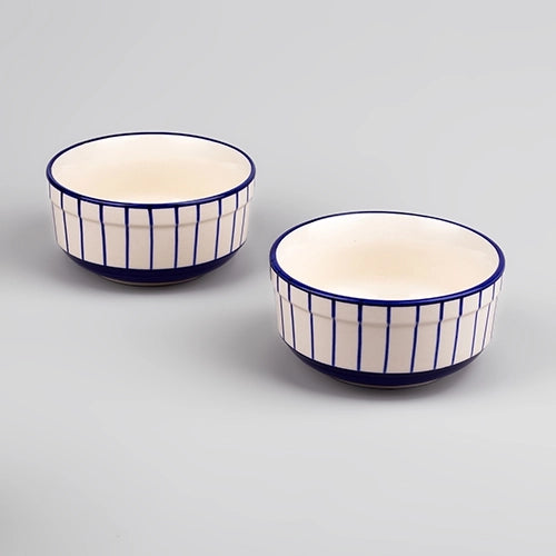 Exquisite Blue and White Ceramic Bowl (Set of 2)