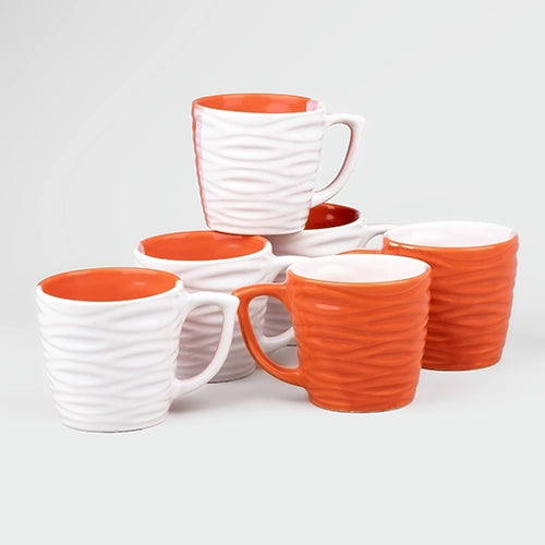 Multicolored Wavy Ceramic Tea Cup (Set of 6)
