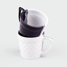 Black and White Textured Tea Cup (Set of 2)