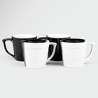 Black and White Textured Tea Cup (Set of 4)