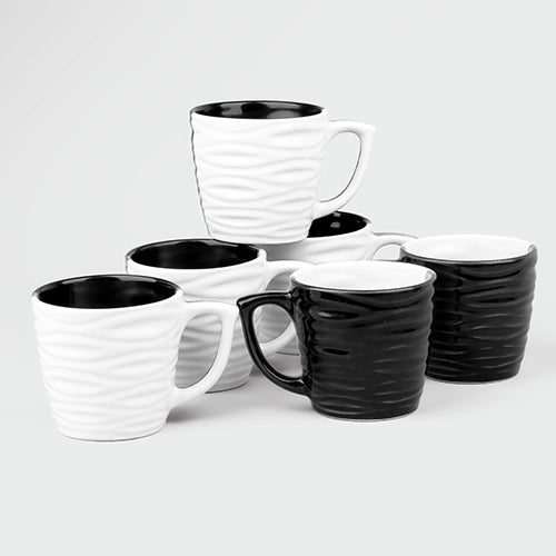 Versatile Wavy Ceramic Tea Cup (Set of 6)
