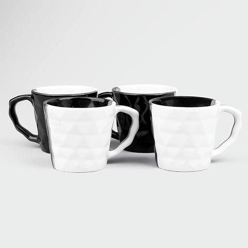Aesthetic Ceramic Diamond Tea Cup (Set of 4)