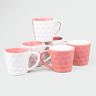 Pastel Ceramic Diamond Tea Cup (Set of 6)