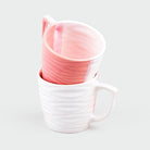 White and Pink Textured Tea Cup (Set of 2)