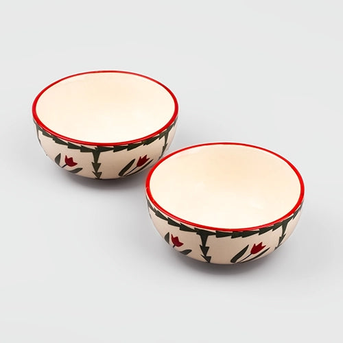 Premium Tropical Print Ceramic Bowl (Set of 2)