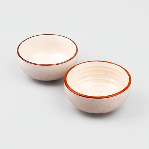 Rustic Brown Ceramic Bowl (Set of 2)