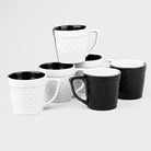 Black and White Textured Tea Cup (Set of 6)
