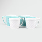 Fish Scale Textured Ceramic Tea Cup (Set of 4)