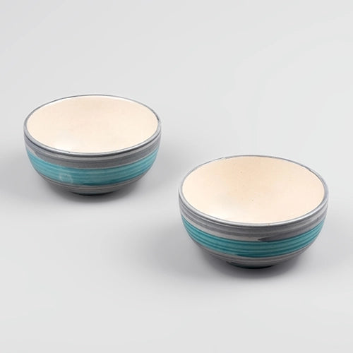 Opulent Sea Green Ceramic Dessert Bowl (Set of 2)