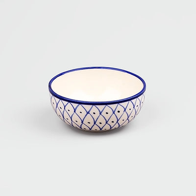 Blue Abstract Printed Ceramic Glossy Bowls (Set of 2)
