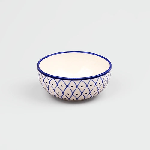 Blue Abstract Printed Ceramic Glossy Bowls (Set of 2)